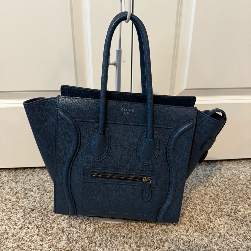Celine Dark Blue Satchel Bag